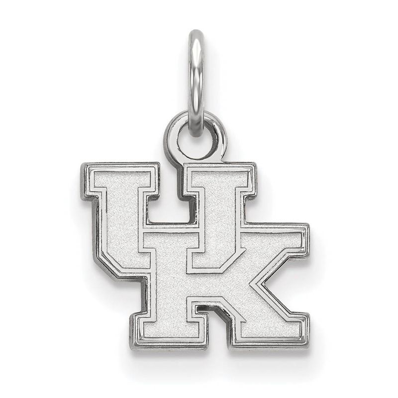 14k White Gold U. Of Kentucky Xs (Tiny) 'Uk' Charm Or Pendant